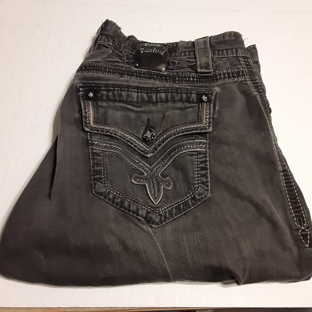 Rock Revival Men's Ben Alt Straight Black Jeans RJ8894R29 Size 42